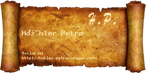 Hübler Petra névjegykártya